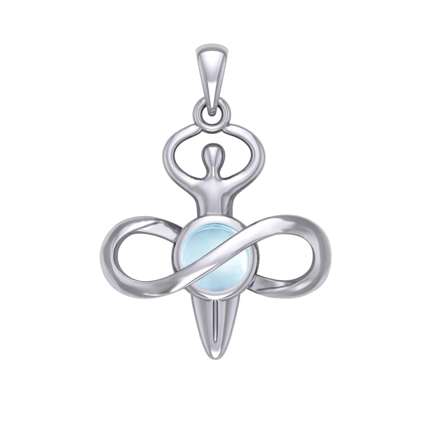 Peter Stone Eternal Light of Goddess Silver Pendant with Gem TPD6176