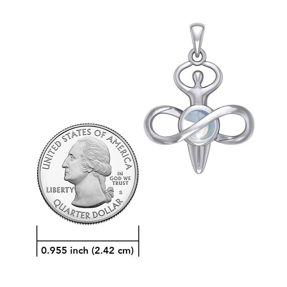 Peter Stone Eternal Light of Goddess Silver Pendant with Gem TPD6176