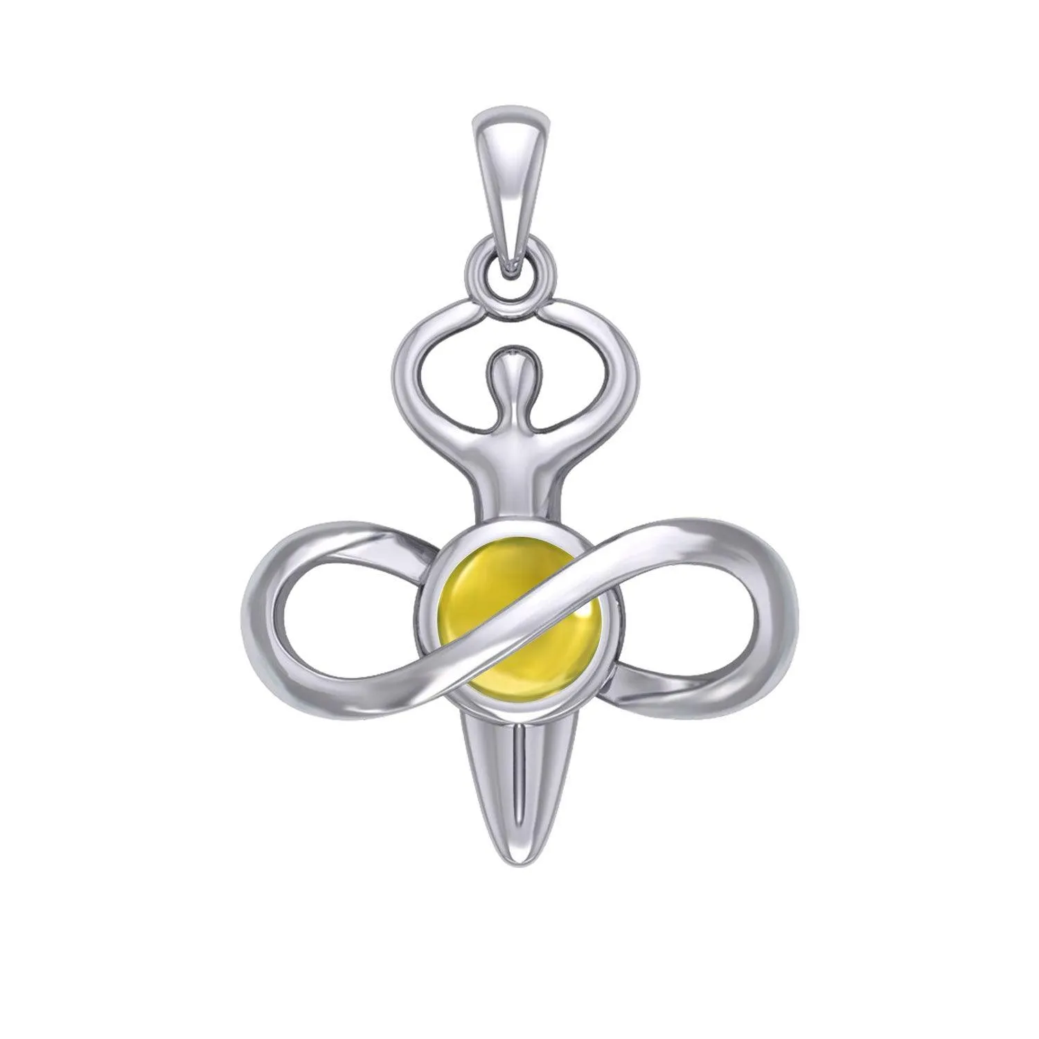 Peter Stone Eternal Light of Goddess Silver Pendant with Gem TPD6176