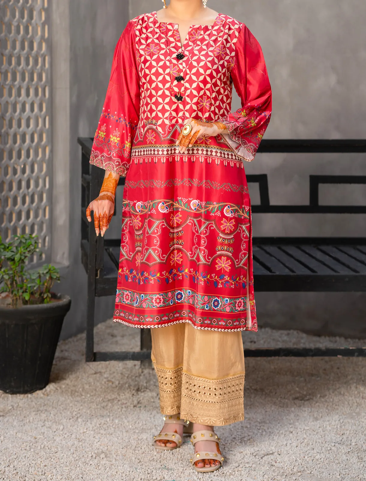 "OLAY" Grip Silk Printed Shirt