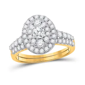 Radiant Love 10kt Yellow Gold Diamond Bridal Wedding Ring Set