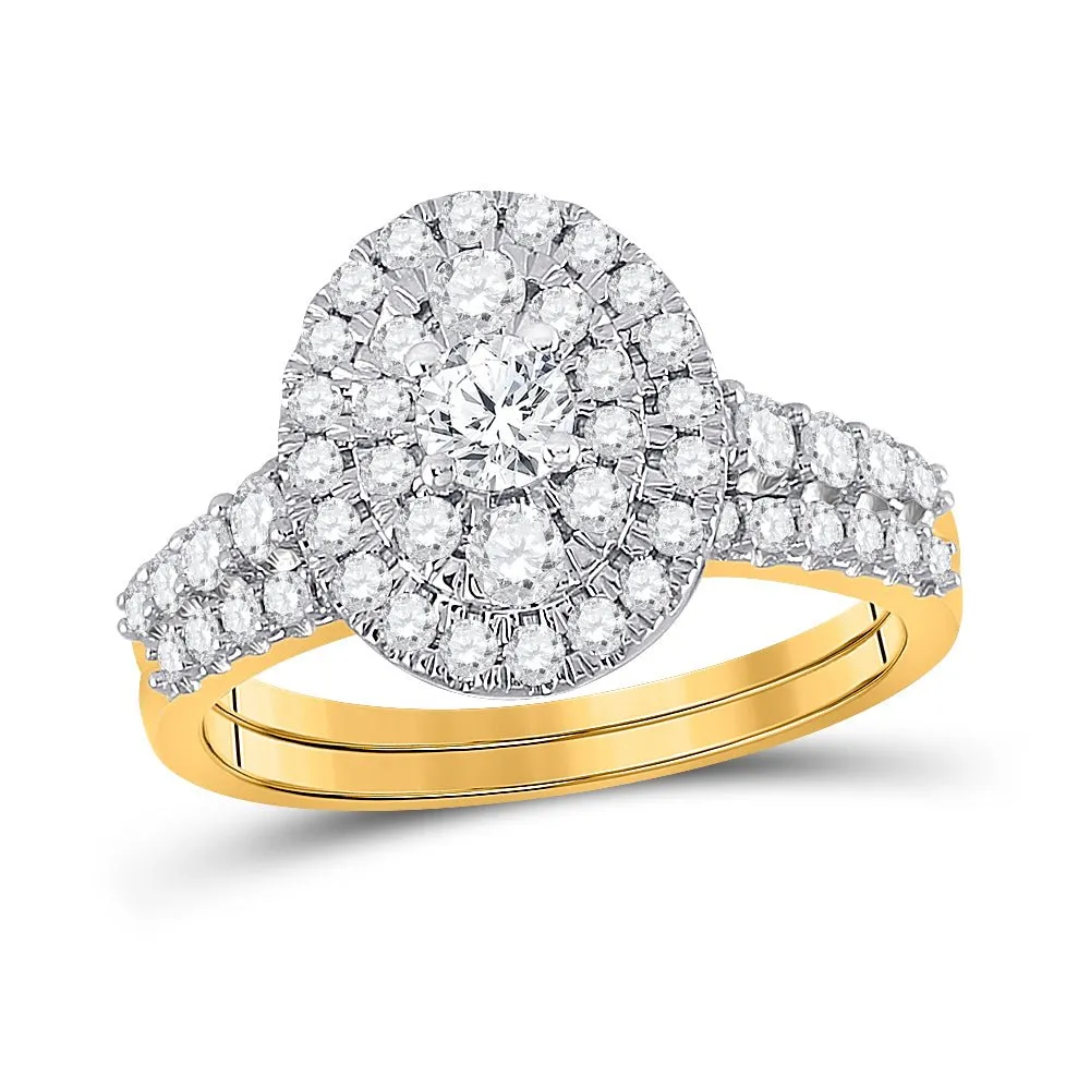 Radiant Love 10kt Yellow Gold Diamond Bridal Wedding Ring Set