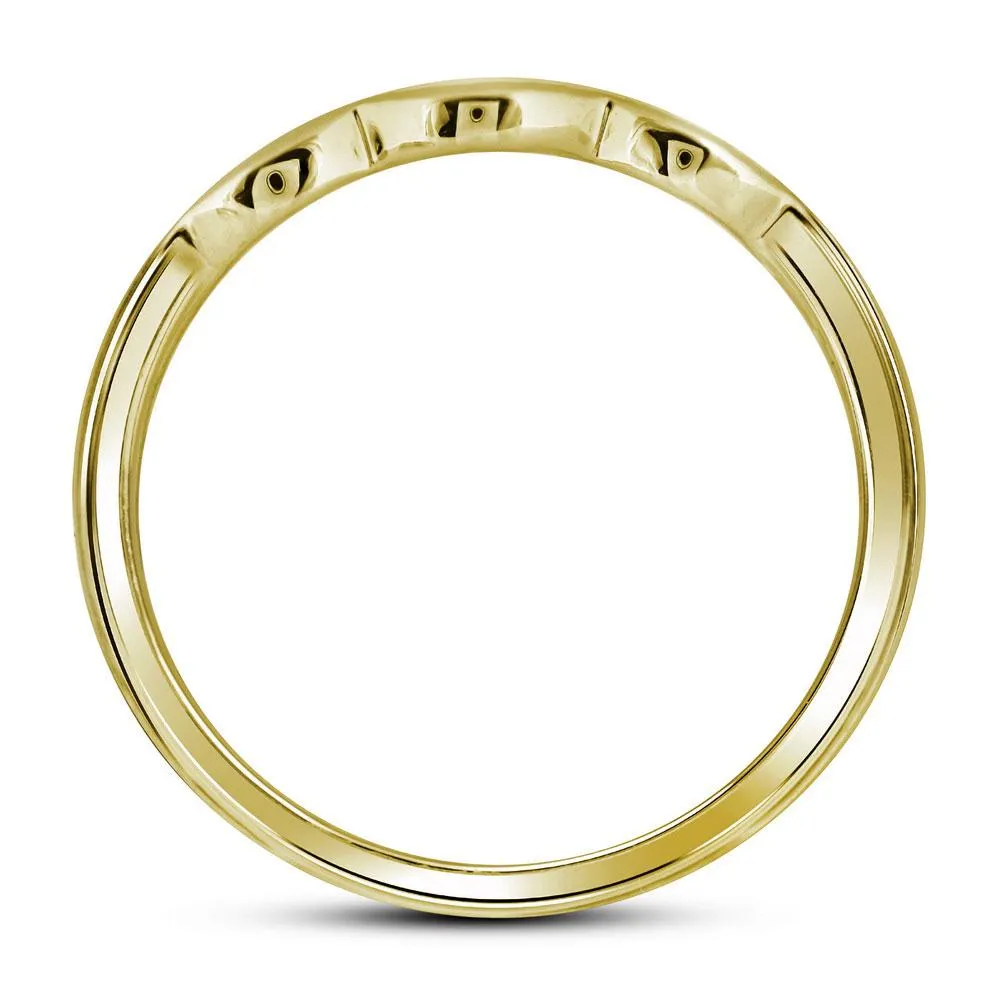 Radiant Love 10kt Yellow Gold Diamond Halo Bridal Wedding Ring Band Set
