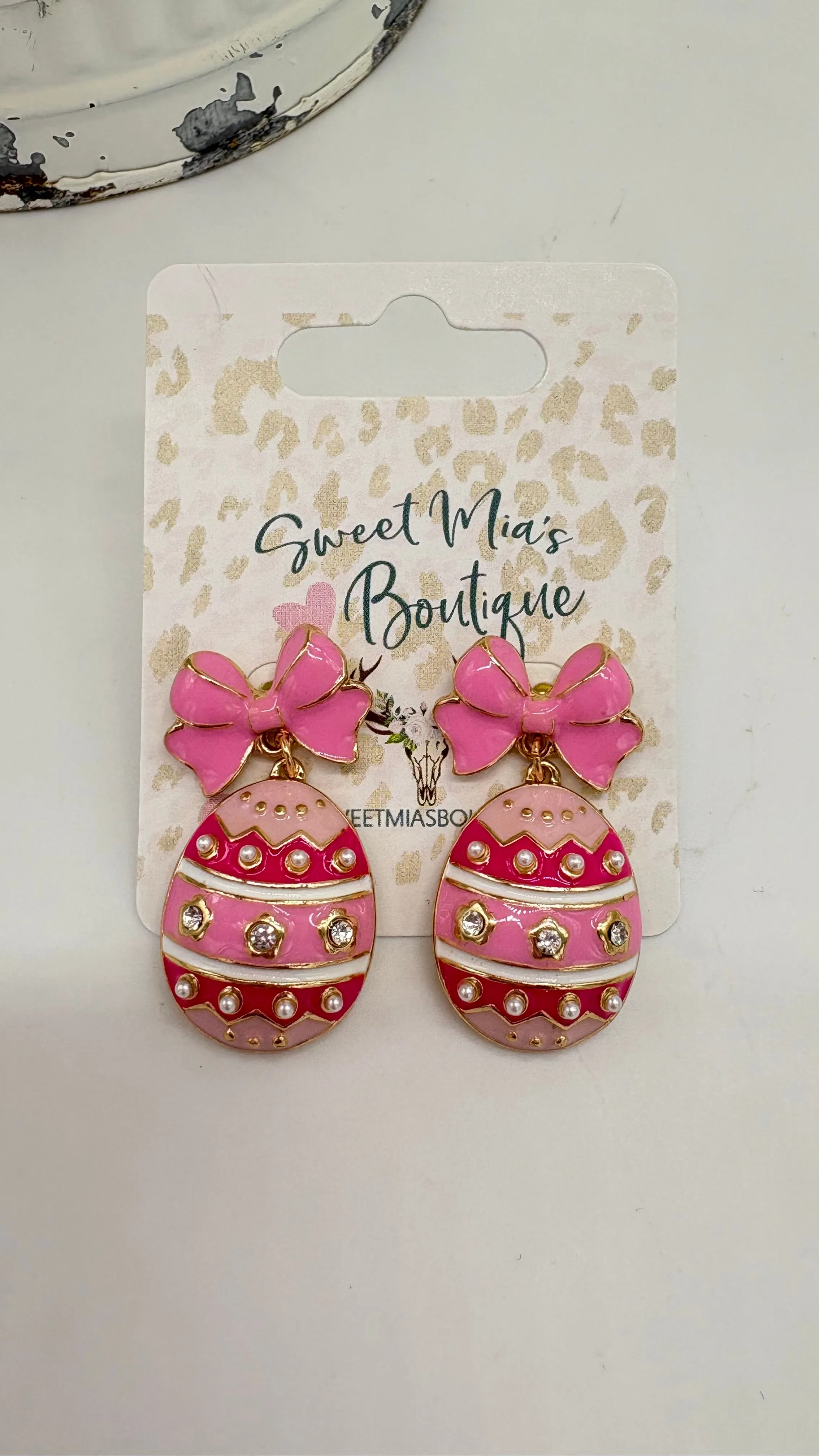 Rainbow Bow Easter Egg Earrings