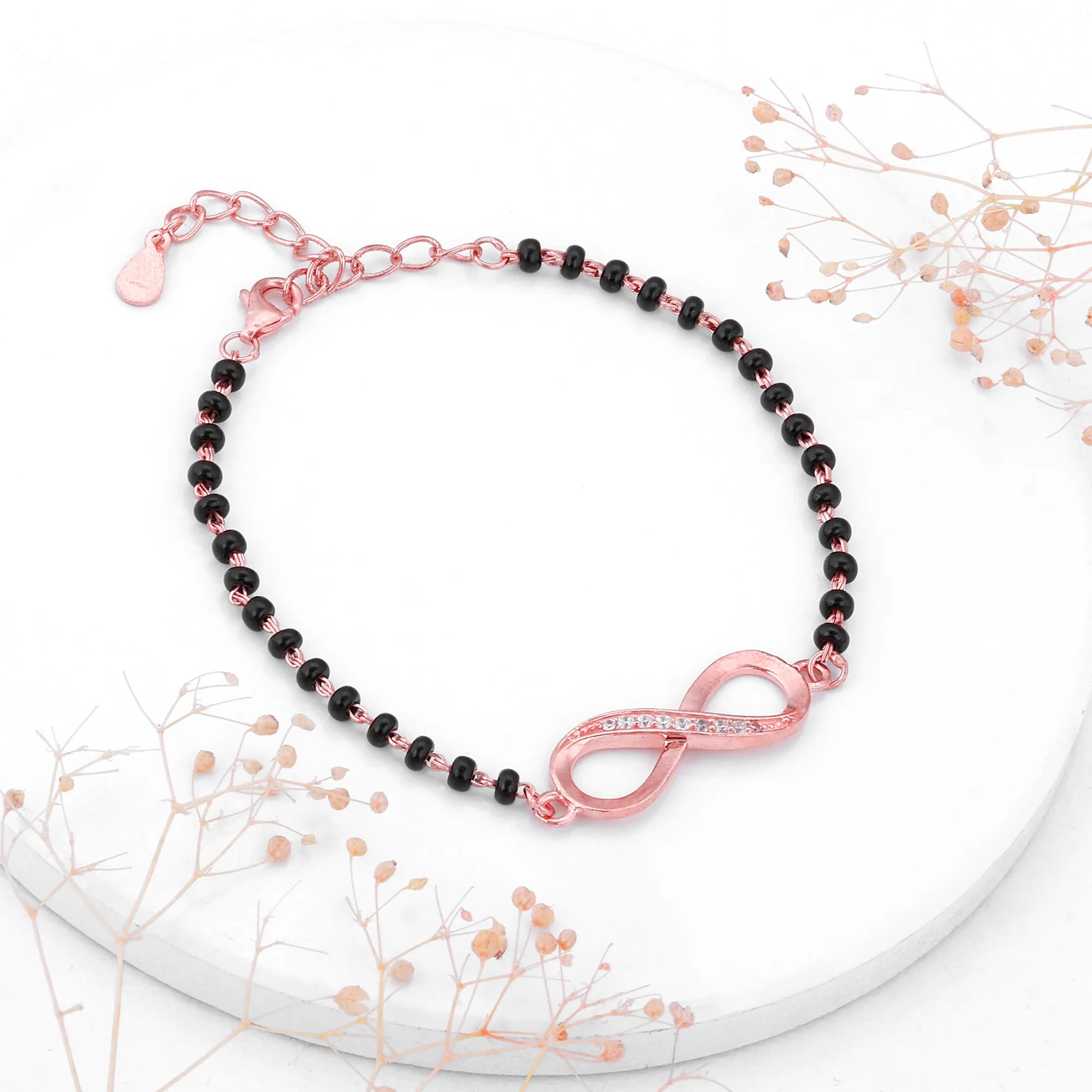 Rose Gold Eternity Mangalsutra Bracelet