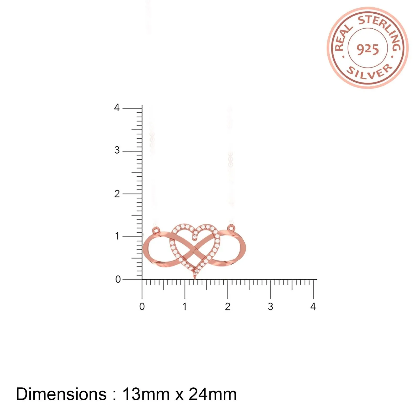 Rose Gold Heart Infinity Necklace