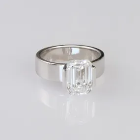 Sfera- 3.04 Carat Emerald Cut Diamond Flat Band Ring