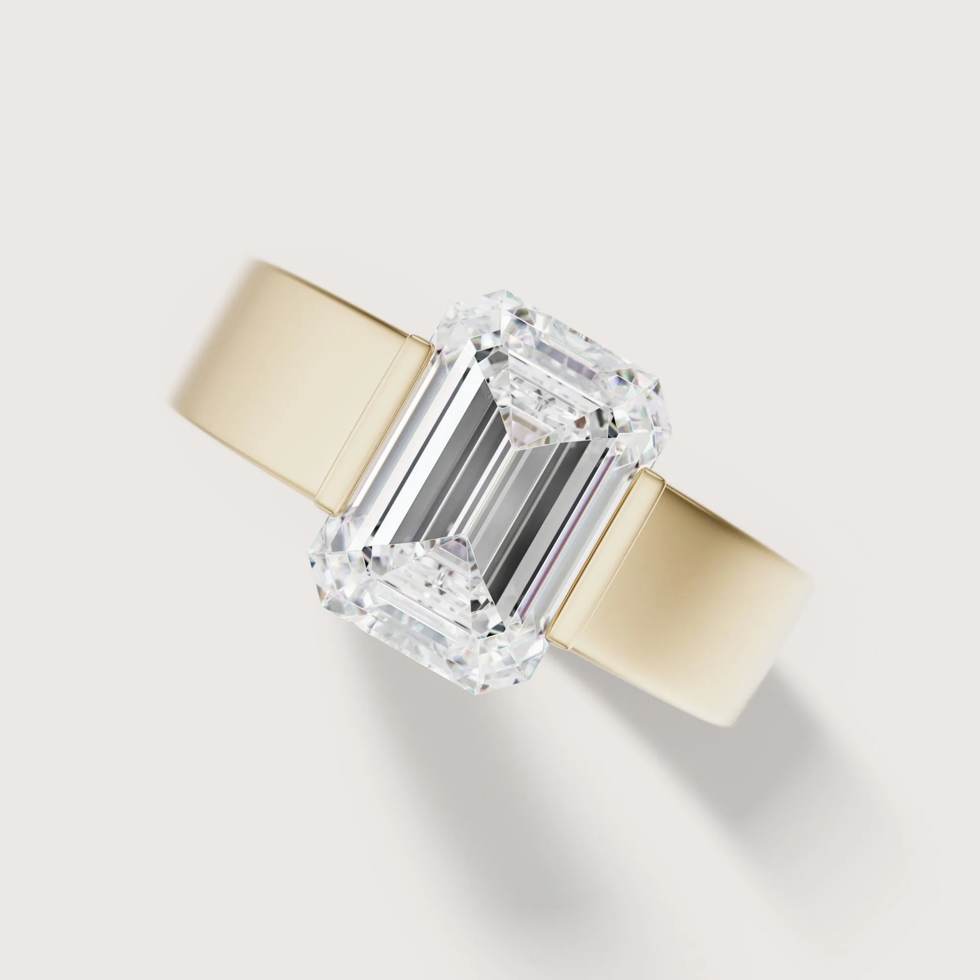 Sfera Emerald Flat Band Solitaire