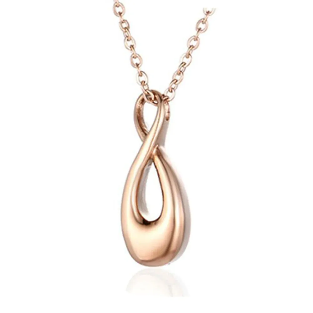 Stainless Steel 316L Memorial Infinity Cremation Jewelry for Ashes Eternity Funeral Urn Keepsake Necklace