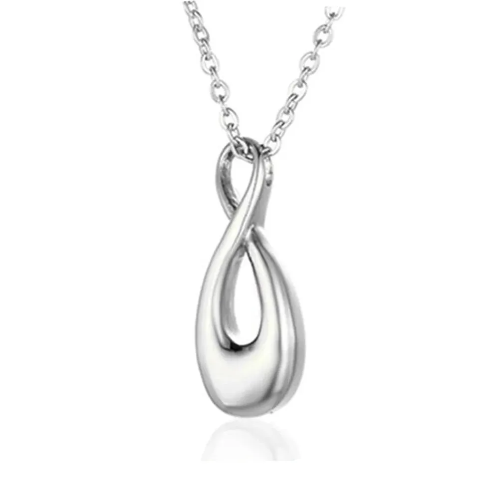 Stainless Steel 316L Memorial Infinity Cremation Jewelry for Ashes Eternity Funeral Urn Keepsake Necklace