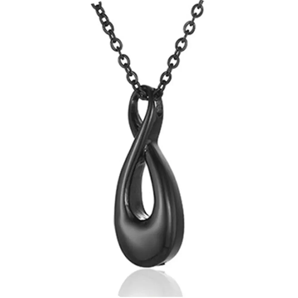 Stainless Steel 316L Memorial Infinity Cremation Jewelry for Ashes Eternity Funeral Urn Keepsake Necklace