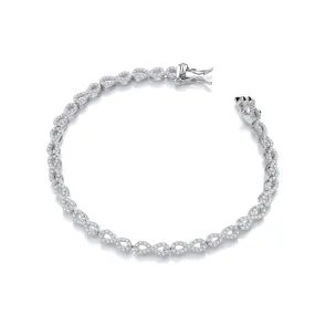 Sterling Silver CZ Infinity Bracelet