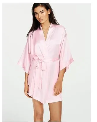 Summer Champagne Chinese Bride Wedding Robe Satin Sleepwear