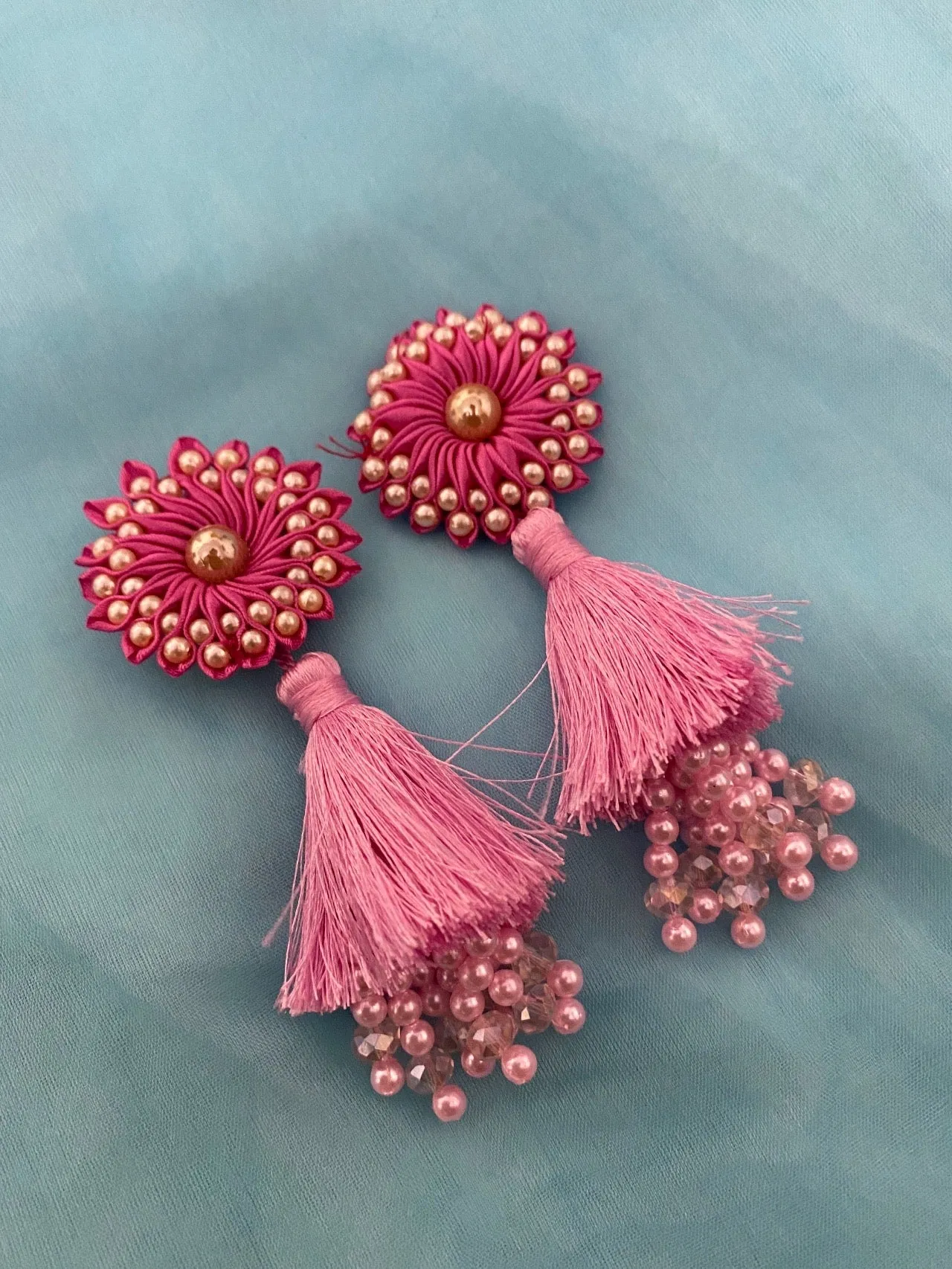 Sunflower Tassel Earrings