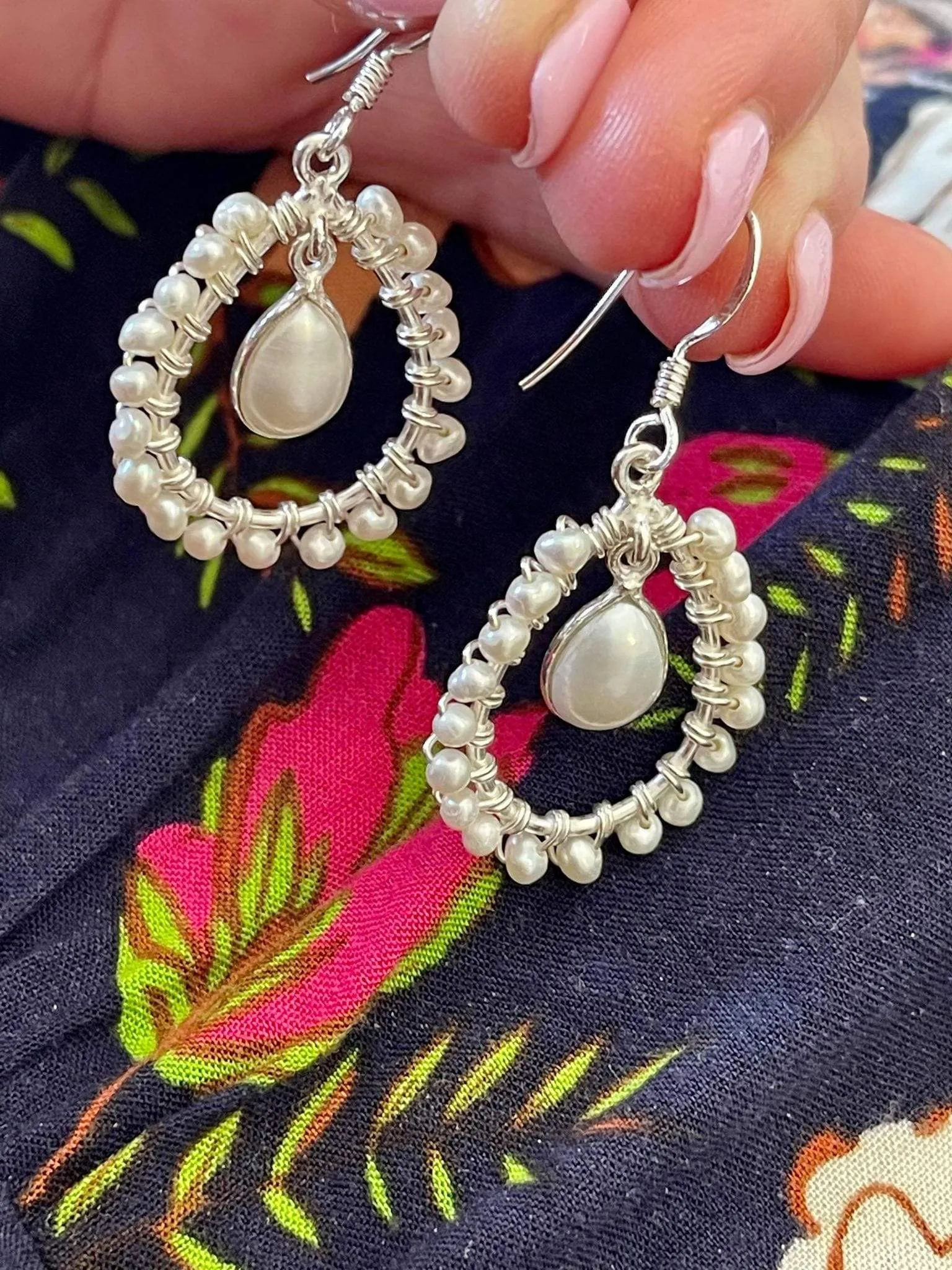Tear Drop Pearl Earrings