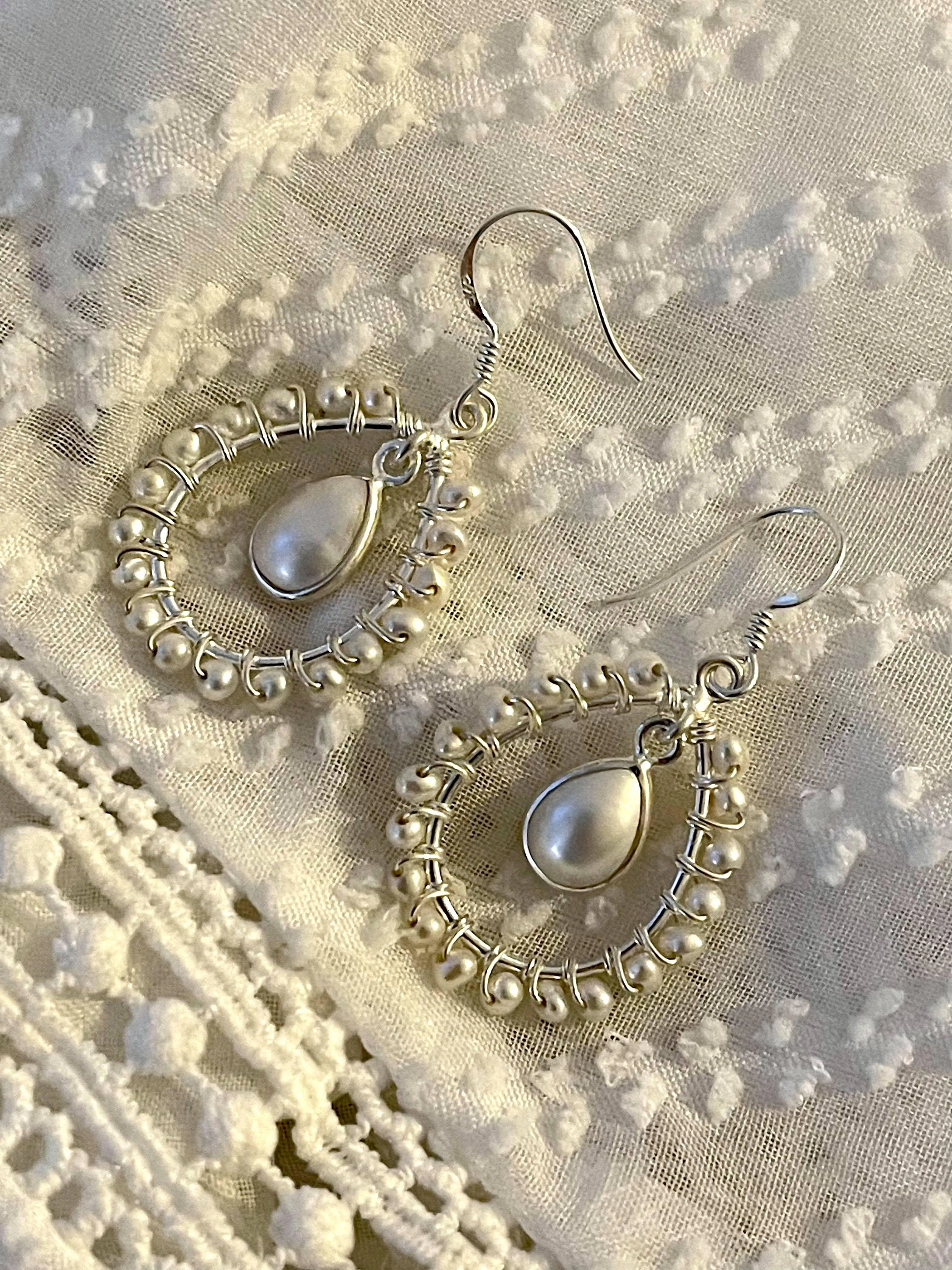 Tear Drop Pearl Earrings