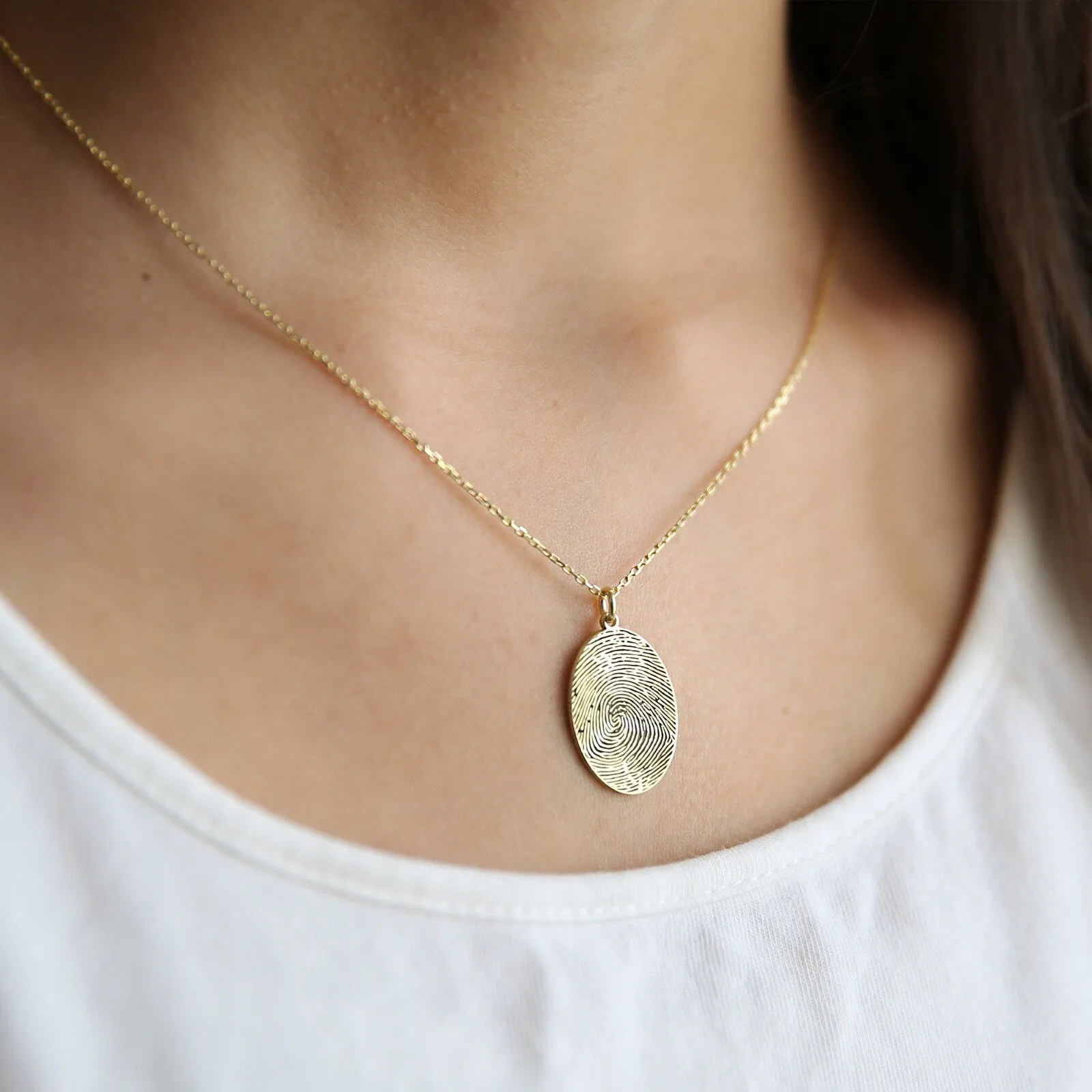 'Trace' Sterling Silver Fingerprint Necklace