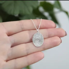 'Trace' Sterling Silver Fingerprint Necklace