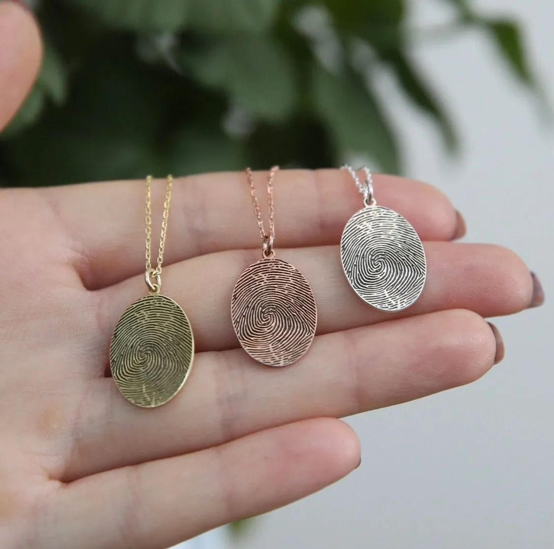 'Trace' Sterling Silver Fingerprint Necklace