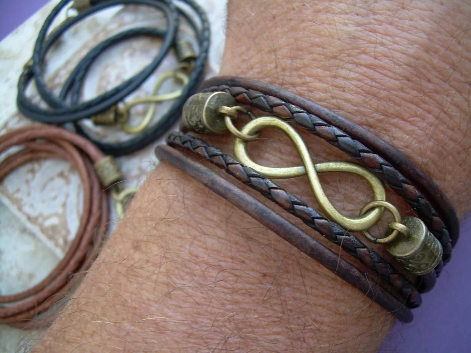 Triple Wrap Infinity Leather Bracelet with Antique Bronze Hardware, Infinity Bracelet, Infinity, Infinity Jewelry,Leather Bracelet,Bracelet,