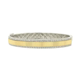 TWO TONE DIAMOND EDGE BANGLE