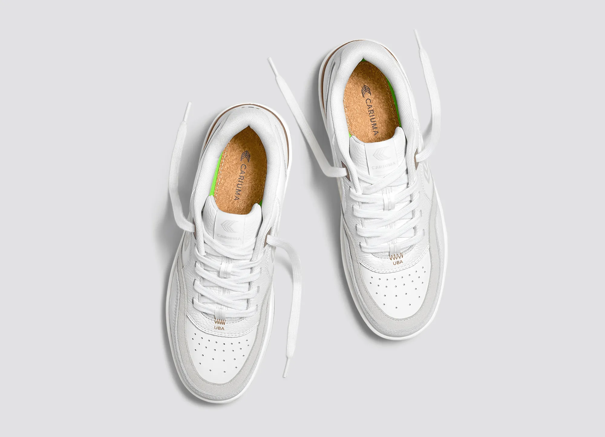 UBA White Leather Smoke White Suede Ice Logo Sneaker Men
