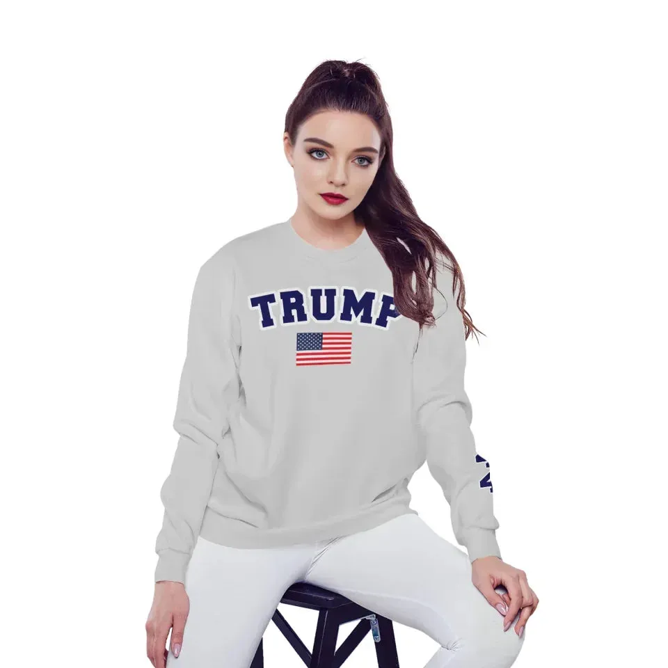 Unique Gift,Personalized Trump 2024 Shirt, Custom Flag Long-Sleeves Shirt, Comfortable Unisex Shirt