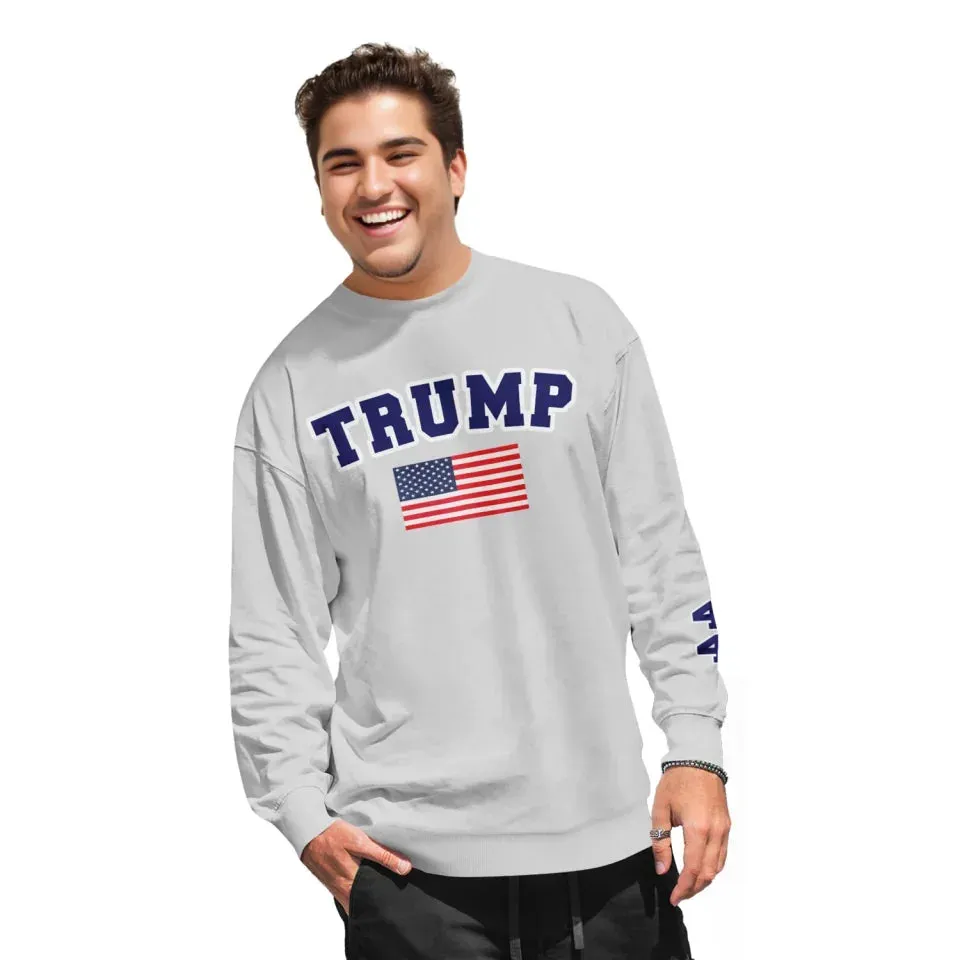 Unique Gift,Personalized Trump 2024 Shirt, Custom Flag Long-Sleeves Shirt, Comfortable Unisex Shirt