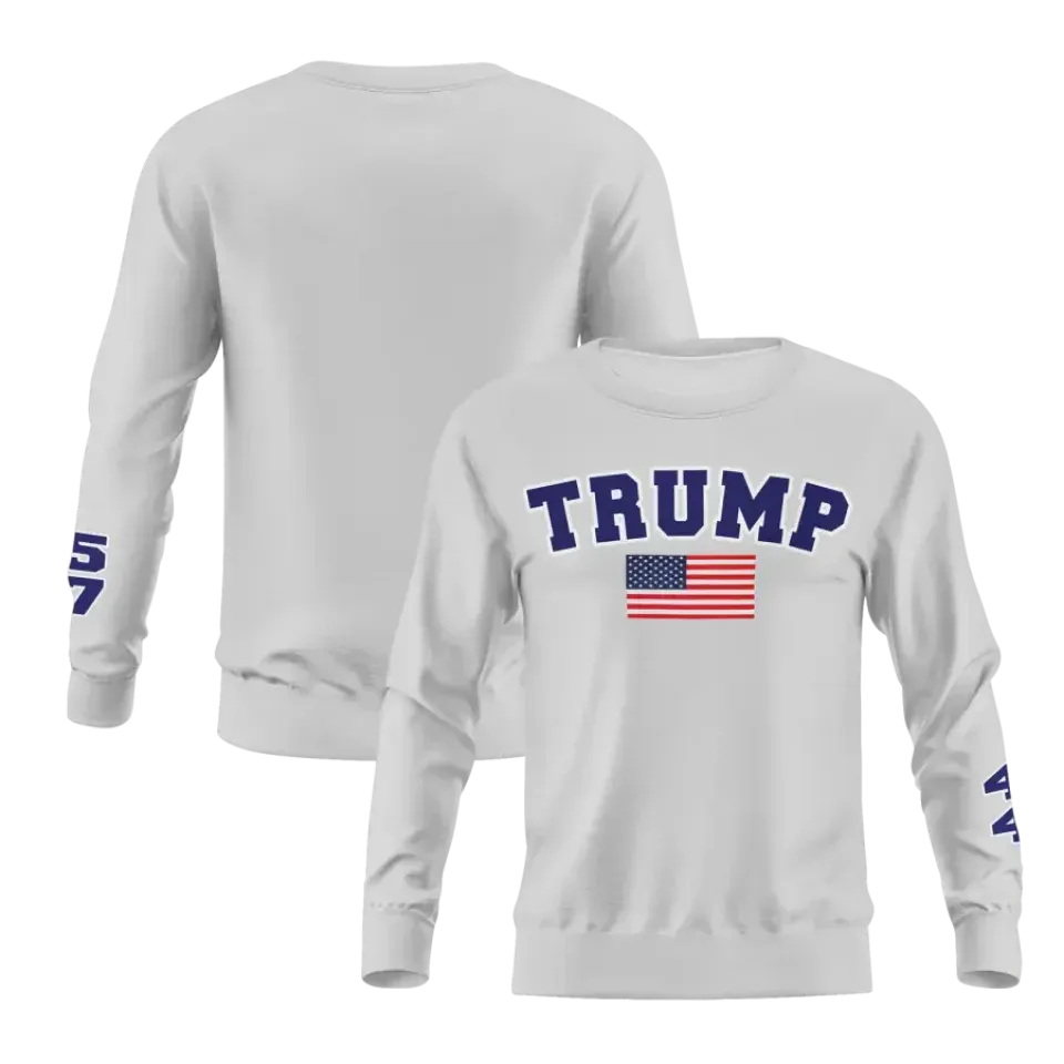 Unique Gift,Personalized Trump 2024 Shirt, Custom Flag Long-Sleeves Shirt, Comfortable Unisex Shirt