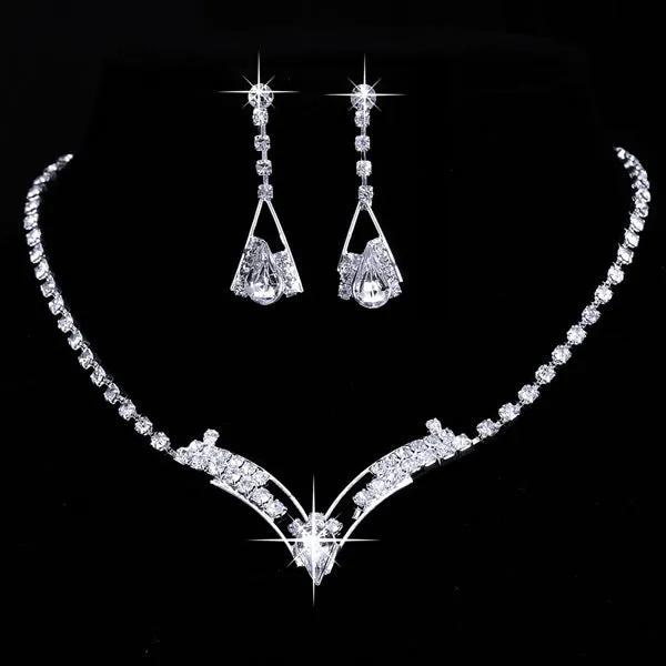 Water Drop bride necklace & earring set