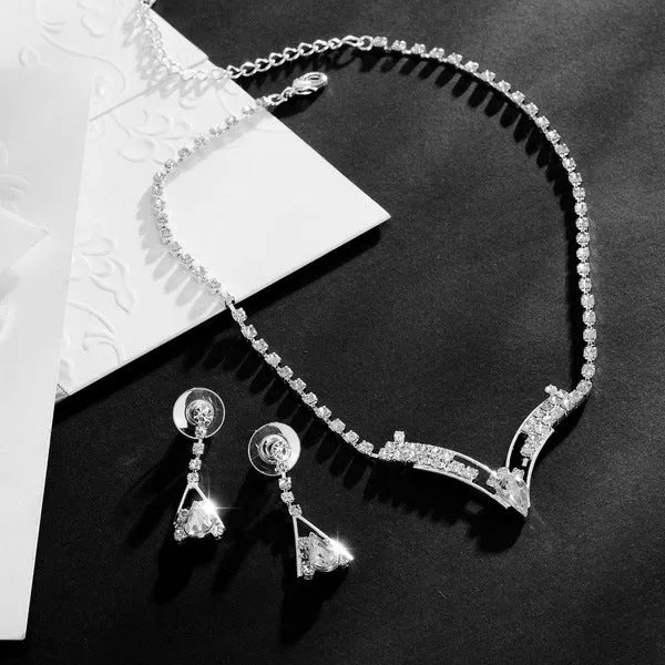 Water Drop bride necklace & earring set