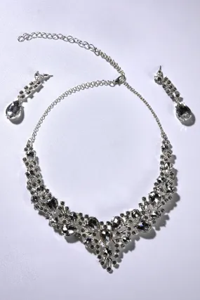Wendy Rhinestone Cubic Necklace With Earrings