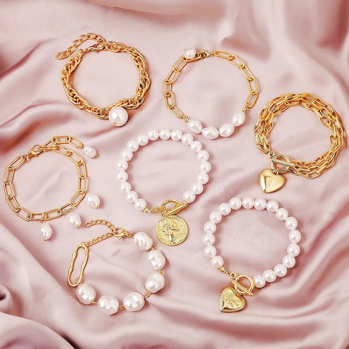 Wholesale Bohemian Pearl Alloy Bracelet