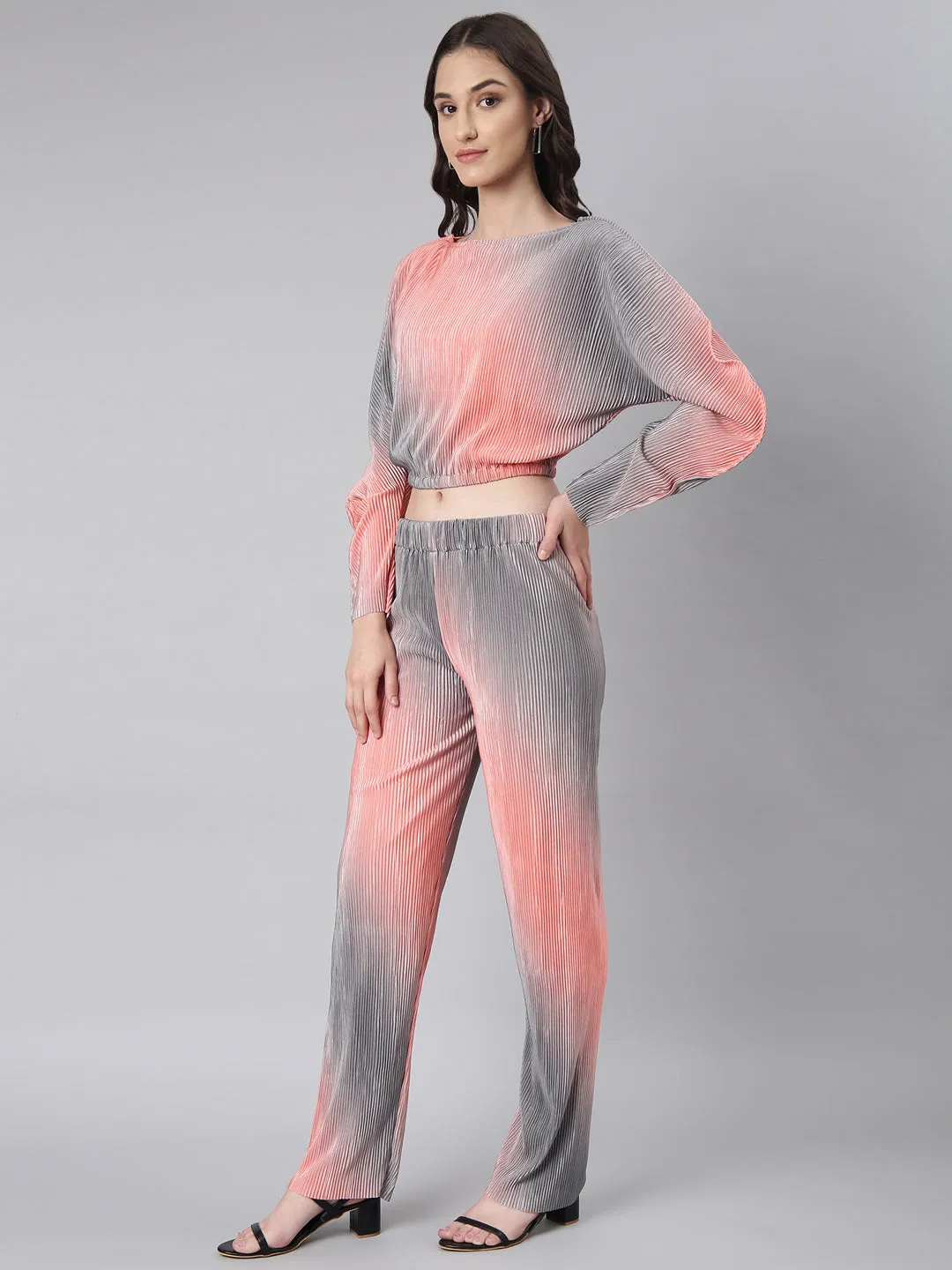 Women Coral Tie Dye Co-Ords