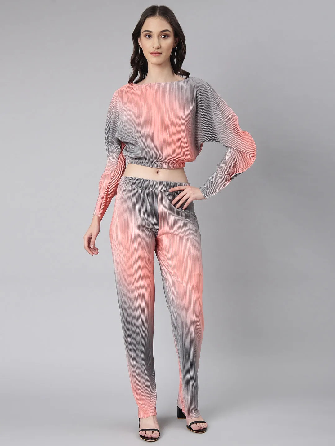 Women Coral Tie Dye Co-Ords