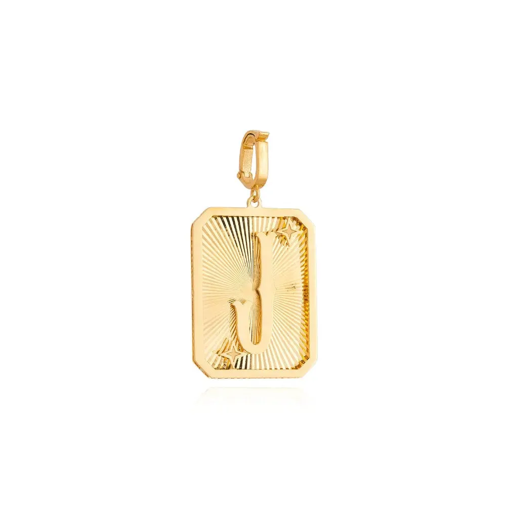 Yellow Gold Initial Medal Pendant